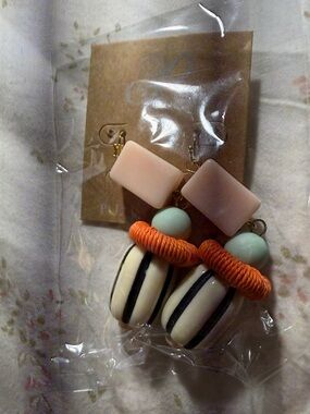 Plunder Pink, Mint & Orange Drop Earrings